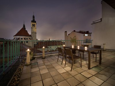 EA Hotel Royal Esprit**** - Executive Junior Suite mit der Prager Burg Blick Terrasse - Terrasse